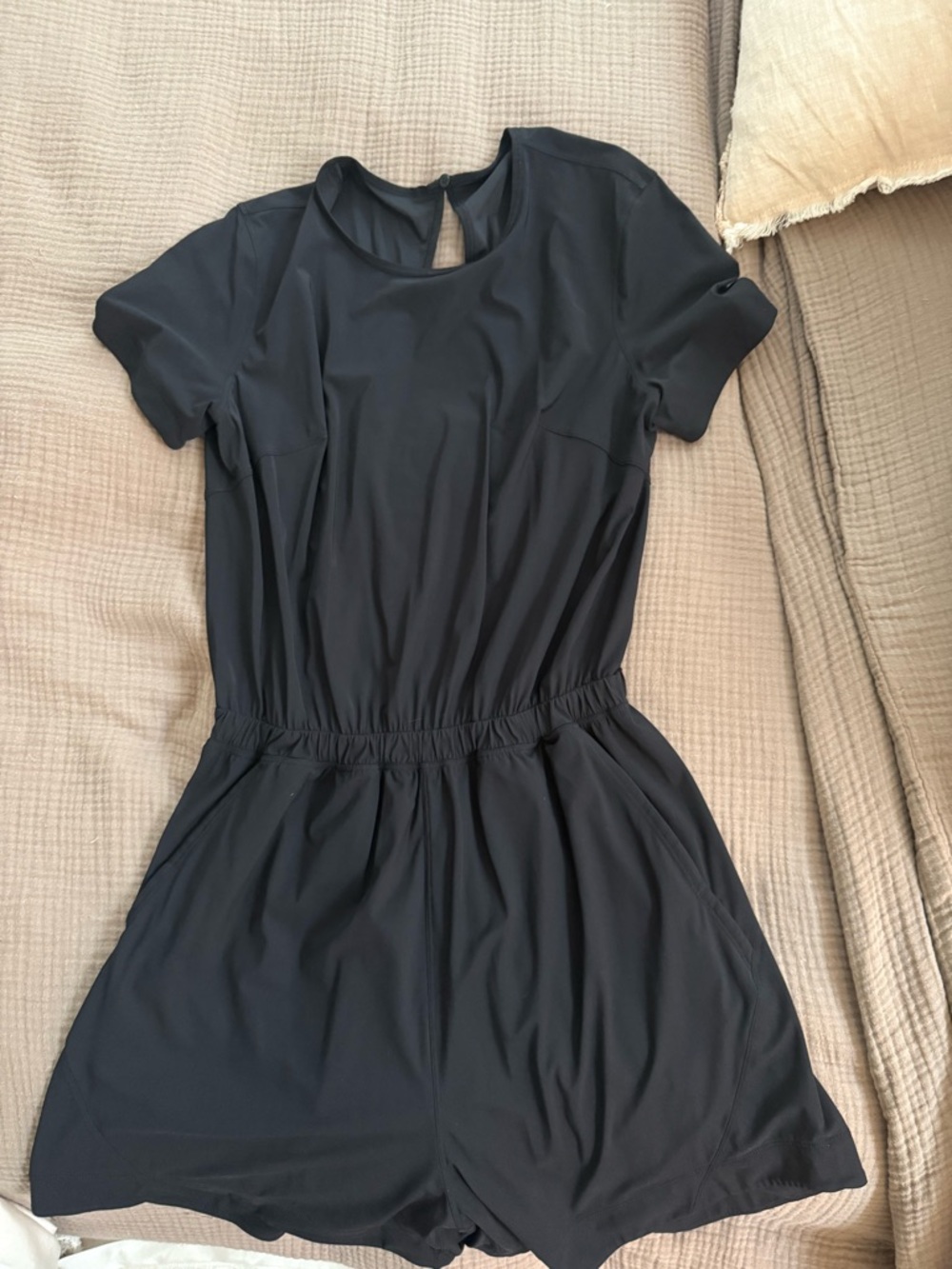 lululemon athletica Black Short-Sleeve Romper